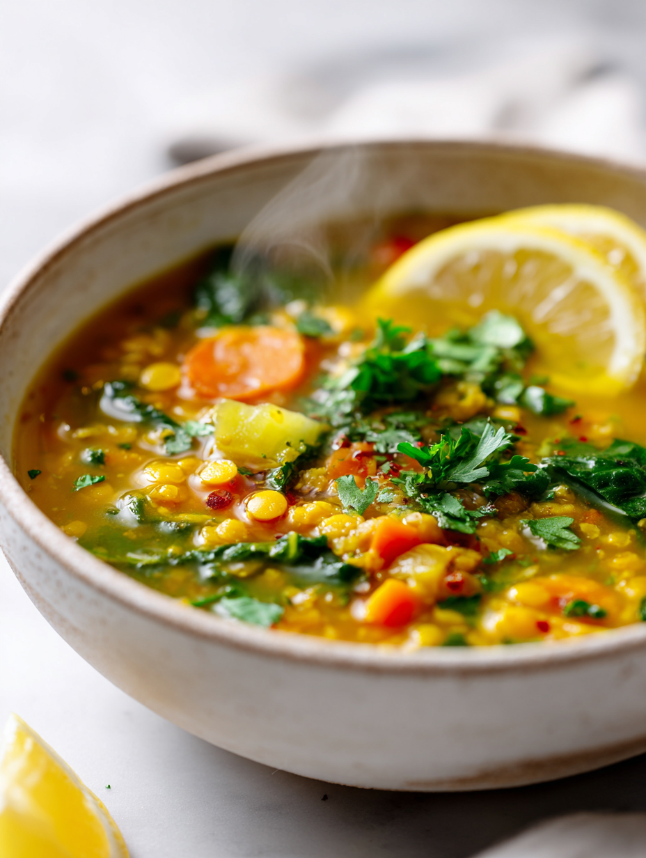 Turmeric Lentil Vegetable Soup Recipe