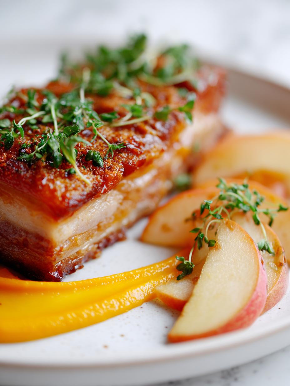 Pork Belly With Apple Puree Recipe